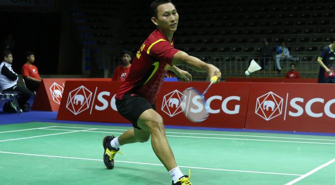 Sony Dwi Kuncoro akan menghadapi Dionysius Hayom Rumbaka di perempat final Thailand Open Grand Prix Gold 2015, Jumat (2/10/2015). (Liputan6.com/Humas PP PBSI)