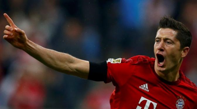 Striker Bayern Muenchen asal Polandia, Robert Lewandowski. (REUTERS / Michael Dalder)
