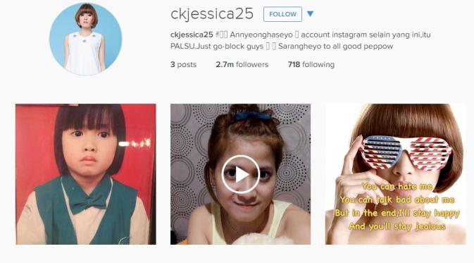 Instagram baru Chika Jessica