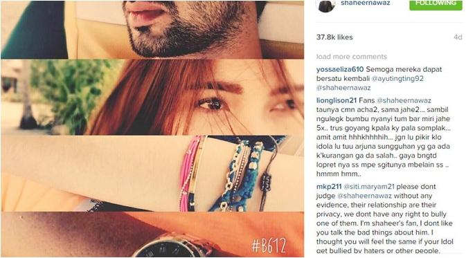Komentar Netizen tentang perpisahan Ayu Ting Ting - Shaheer Sheikh (via Instagram Shaheer Sheikh)