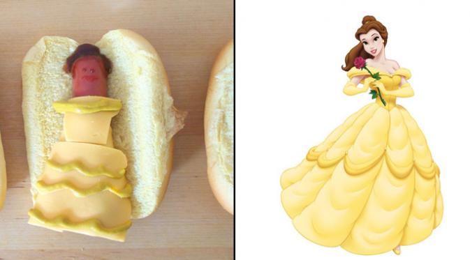 Hot Dog dengan isi Princess Disney yang lucu dan menggemaskan