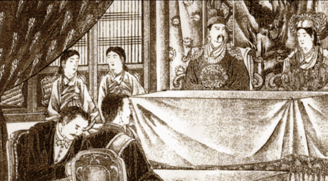Gambaran Ratu Korea Myeongseong bersama sang raja (Wikipedia)