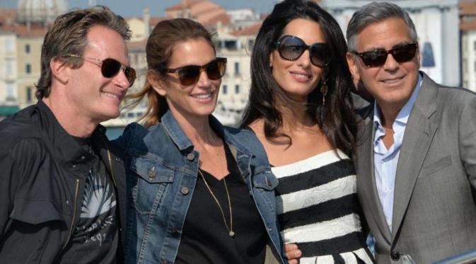 Rende Gerber, Cindy Crawford, Amal Clooney, George Clooney (albawaba.com)