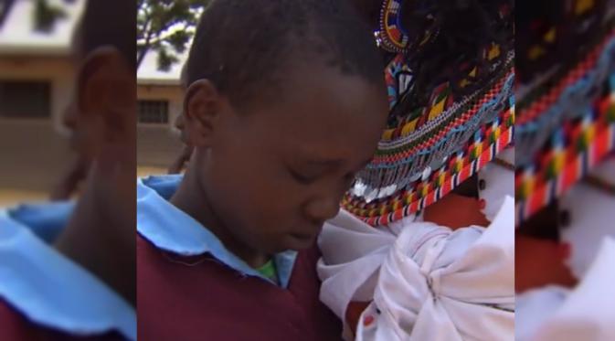 Salah satu korban penikahan dini di Kenya. (Video Grab/BBC)