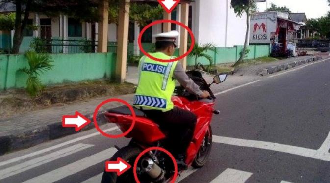 Polisi langgar peraturan lalu lintas | Via: kaskus.co.id