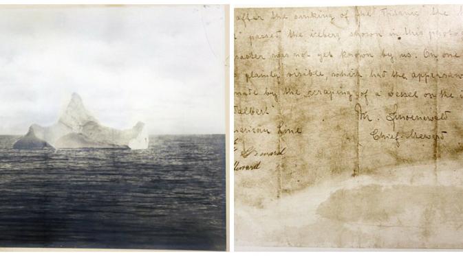 Foto gunung es yang tenggelamkan kapal Titanic akan dilelang (Henry Aldridge and Son/BNPS)