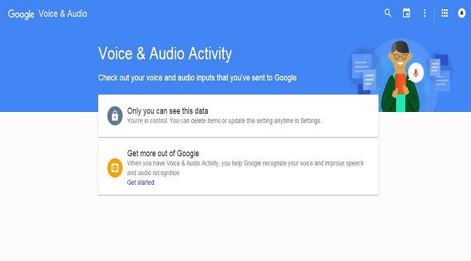 Pilih tab Voice & Audio Activity, Anda bisa menemukan history pencarian yang Anda ucapkan ketika menggunakan fitur voice-control (Google.com)