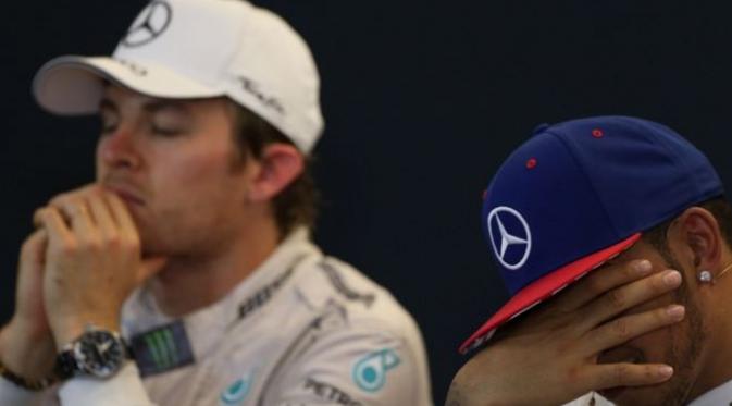 Lewis Hamilton-Nico Rosberg bersikap dingin saat jumpa pers sesuai lomba GP Amerika Serikat. (Crash)
