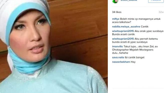 Gaya hijab Arzetti Bilbina Foto:instagram/arzeti_bilbina