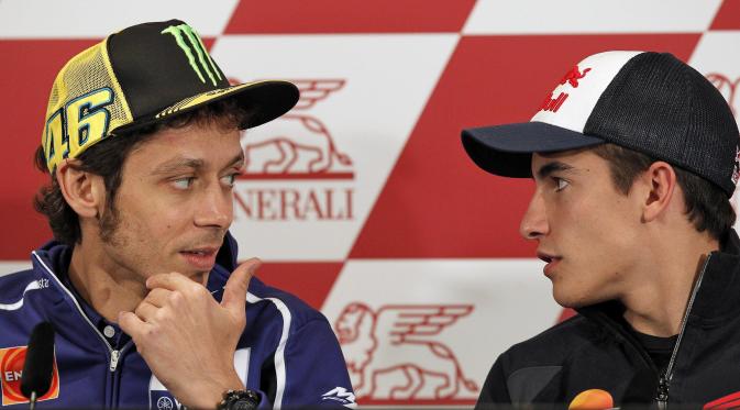 Rossi dan Marquez di jumpa pers