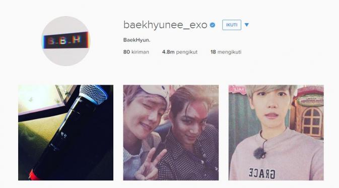 Baekhyun EXO dengan 4,8 juta pengikut (via instagram.com/baekhyunee_exo/)