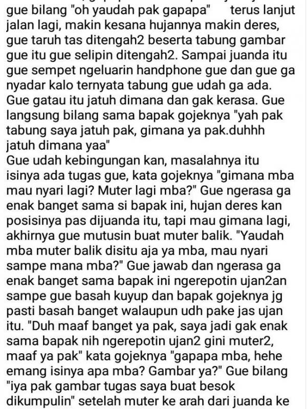 Abang ojek online baik hati, ikhlas bantu penumpang yang kesusahan | Via: facebook.com