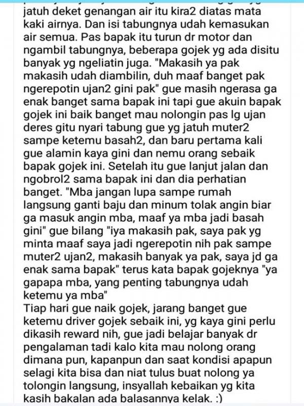 Abang ojek online baik hati, ikhlas bantu penumpang yang kesusahan | Via: facebook.com