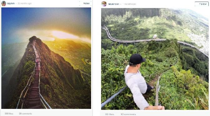 Instagram orang yang datang ke Stairway to Heaven (sumber. Huffington Post)