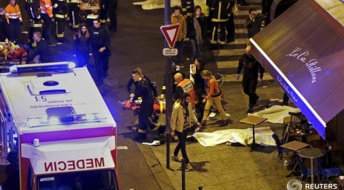 Otoritas keamanan Prancis menyebutkan 7 dari 8 pelaku penyerangan mematikan di Kota Paris tewas karena bom bunuh diri. 