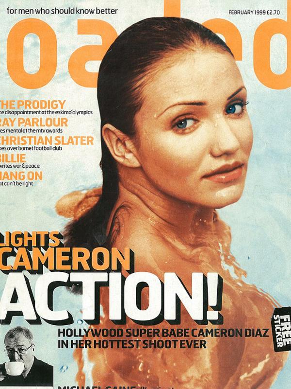 Sampul depan syur bergambar Cameron Diaz ini terbit untuk edisi February 1999 (sumber foto: Dailymail.co.uk)