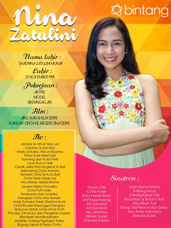 Celeb Bio Nina Zatulini (Fotografer: Deki Prayoga, Desain: Muhammad Iqbal Nurfajri/Bintang.com)