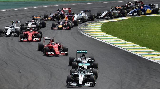 Suasana balapan F1 (AFP Photo/Nelson Almeida)