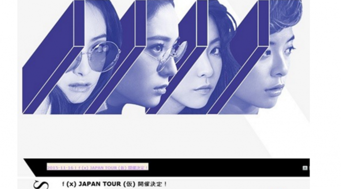 Poster promosi konser f(x) di Jepang.
