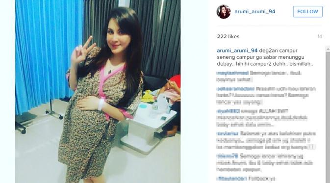 Arumi Bachsin memperlihatkan gayanya sebelum melahirkan anak keduanya. (foto: instagram.com/arumi_arumi_94)