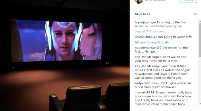James McAvoy sebagai Profesor X di X-Men Apocalypse (Source: Instagram)
