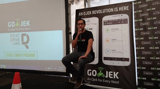Nadiem Makarim di Konferensi Pers Smart Street Program. Foto: Liputan6.com/Mochamad Wahyu Hidayat