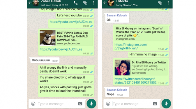 Tampilan prantijau tautan di fitur terbaru WhatsApp (sumber: androidpolice.com)