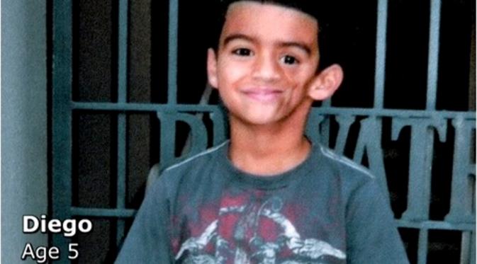 Wajah Diego Melendez ketika berusia 5 tahun. | via: godvine.com