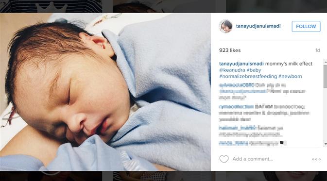 Intan Ayu melahirkan anak pertamanya yang diberi nama Keano Mudra Djanuismadi. (instagram.com/tanayudjanuismadi)