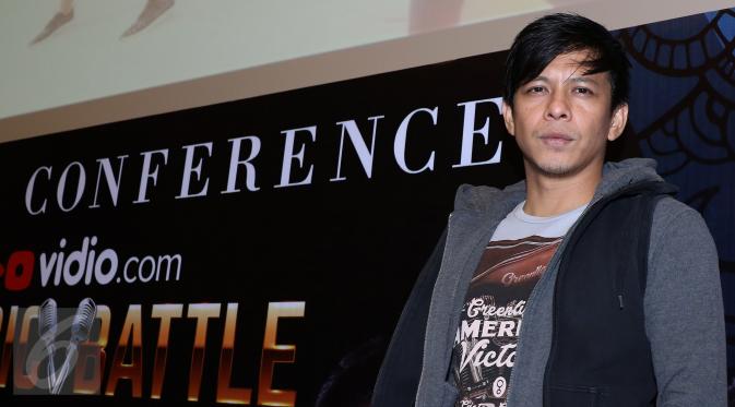 Ariel 'Noah' saat preskon peluncuran Music Battle vidio.com, Jakarta, Senin (30/11/2015). (Liputan6.com/Herman Zakharia) 