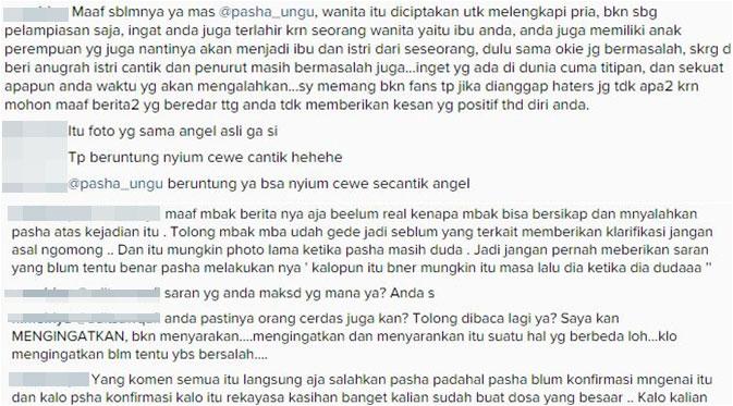 Pertengkaran antara haters dan fans Pasha Ungu (via Instagram/pasha_ungu)