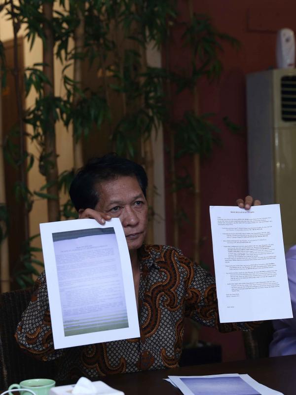 Foto Prescon Rudy Sutopo atas tuduhan penipuan pada Tommy Soeharto di kawasan Gunawarman, Jakarta Selatan, Kamis (3/12/2015) (Nurwahyunan/Bintang.com)