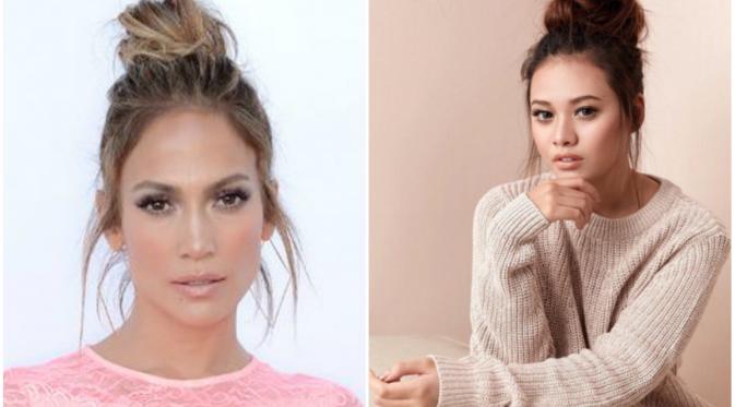 Riasan natural eksotis Aurel Hermansyah ternyata diminati penyanyi seksi Jennifer Lopez. Siapa yang lebih memesona?