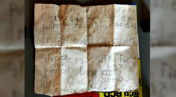 Seorang warga menemukan surat berusia 60 tahun yang dulu ditulis oleh seorang anak untuk dikirim kepada Sinterklas