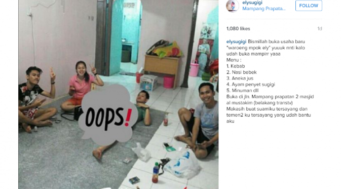 Elly Sugigi dan Ferry Anggara buka usaha kedai makan bersama [foto: instagram/elysugigi]