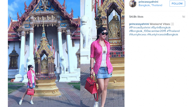 Syahrini jalani liburan singkat ke Thailand [foto: instagram/princessyahrini]