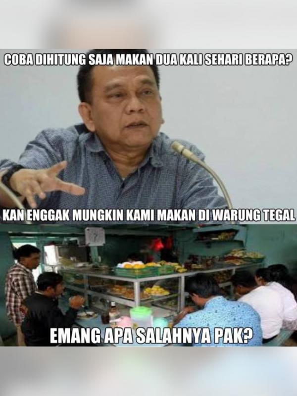 Meme Sindiran untuk Anggota DPRD DKI Jakarta yang Ogah ke Warteg | via: Facebook