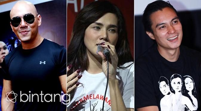 Mulan Jameela, Deddy Corbuzier dan Baim Wong. (Bintang Pictures)