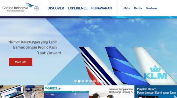 Website Garuda Indonesia.