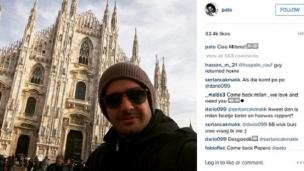 Pato memposting foto dirinya di katedral Milano