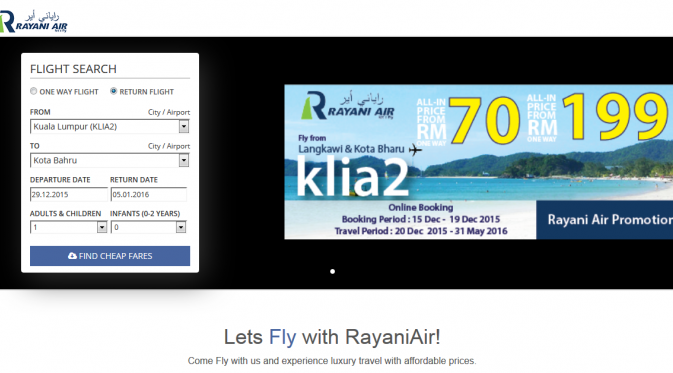 Situs Rayani Air, maskapai syariah pertama di Malaysia (http://rayaniair.com)