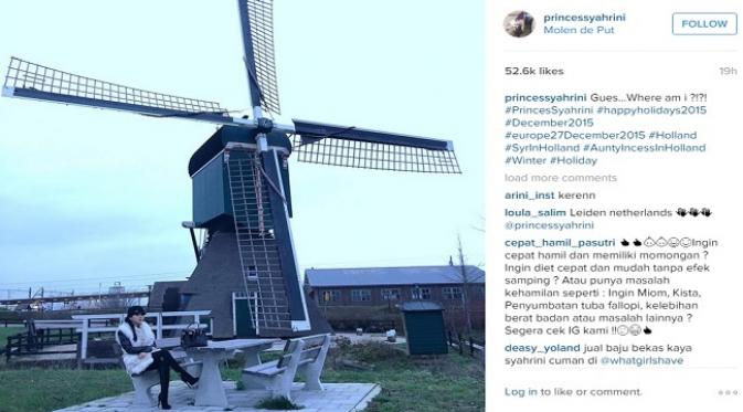 Setelah dari Frankfurt, Jerman, Syahrini melanjutkan perjalanannya menuju ke Belanda (Sumber. Instagram)