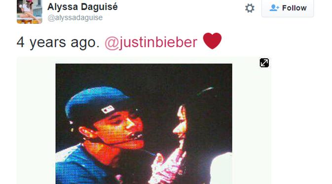 Cewek Perancis yang dicium Al Ghazali merupakan OLLG Indonesia Justin Bieber. (foto: twitter.com/alyssadaguise)