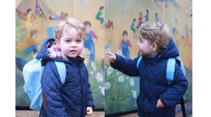 Keceriaan Pangeran George di hari pertama masuk sekolah [foto: twitter/Kensingtinroyal]
