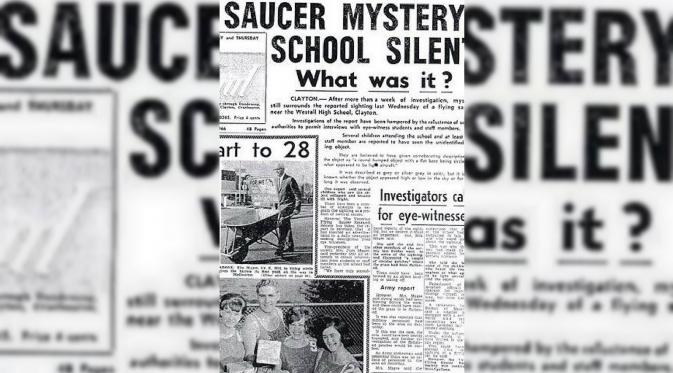 Pemberitaan Dandenong Journal tentang dugaan ada UFO. (News.com.au)