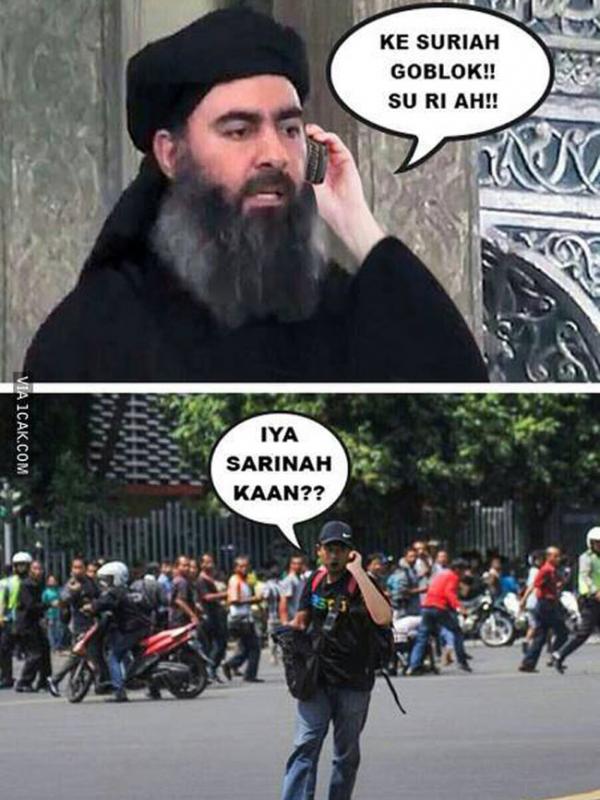 Gagal bikin takut Indonesia lewat bom Sarinah, pemimpin ISIS Abu Bakar al-Baghdadi nyatakan kekesalannya | Via: 1cak.com