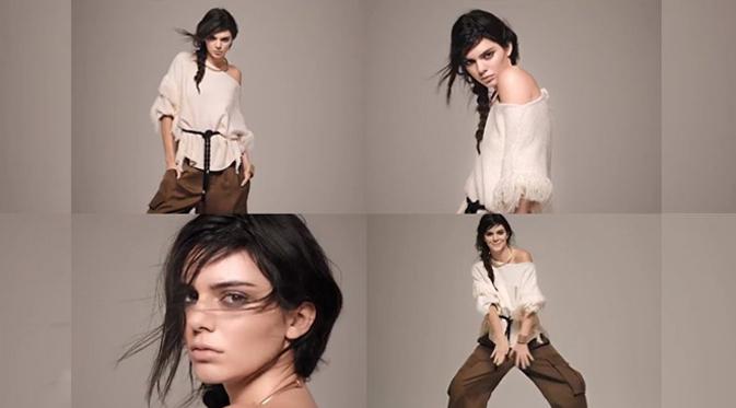 Kendall Jenner saat menjadi model merk Mango dalam koleksi terbaru edisi Tribal Spirit. (foto: aceshowbiz)