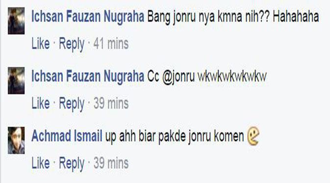 Jonru yang dikomentari KombesPol Krishna Murti tida menampakkan batang hidungnya | Via: facebook.com