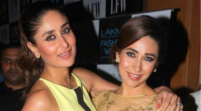 Karisma Kapoor dan Kareena Kapoor selalu tampil kompak. (via. indianexpress.com)