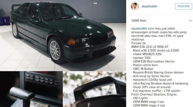 Stuart Collin memosting foto mobil untuk dijual (Instagram/@stuartcollin)